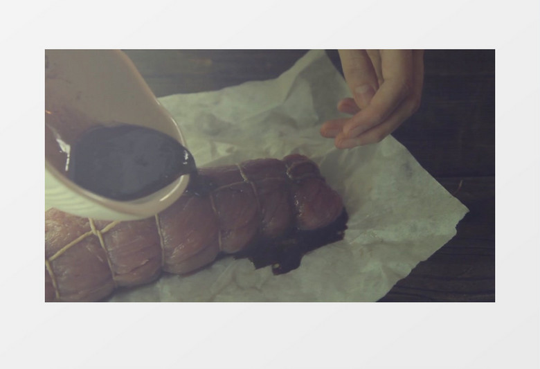 西餐腌肉意大利面实拍视频素材