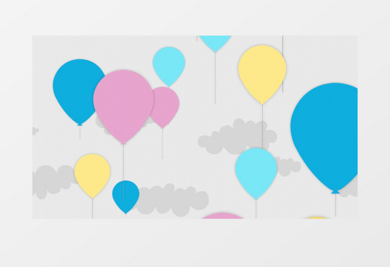 彩色卡通可爱气球动画背景视频素材