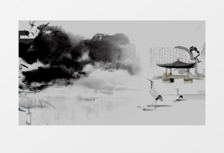 中国风大气泼墨风景视频素材