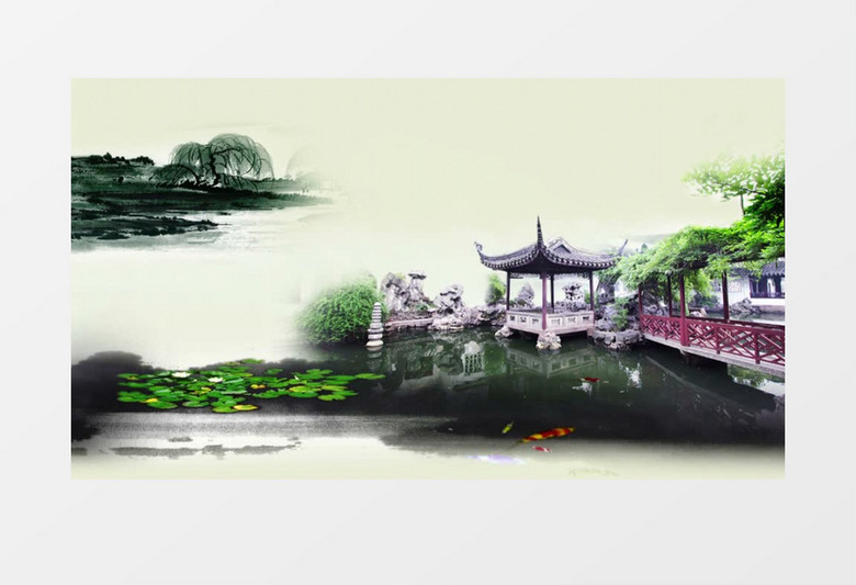 中國風(fēng)江南水墨荷塘風(fēng)景視頻素材 中國風(fēng)江南水墨荷塘風(fēng)景視頻素材