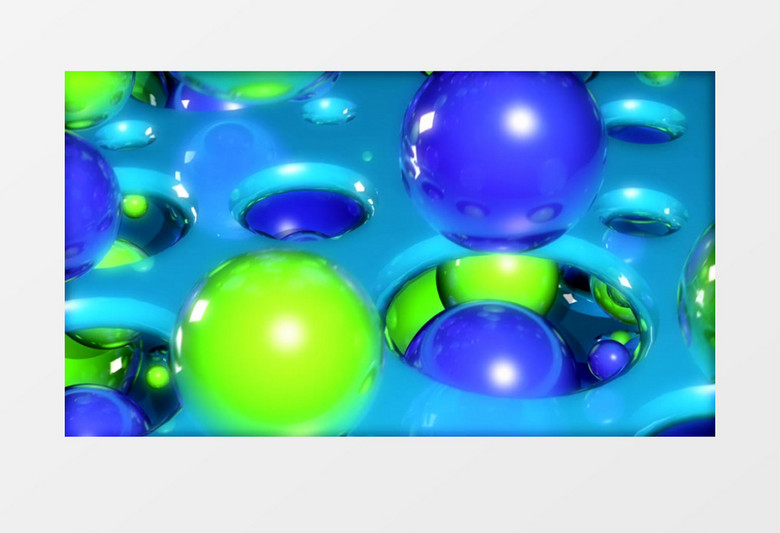 漂浮的蓝色绿色球体视频素材