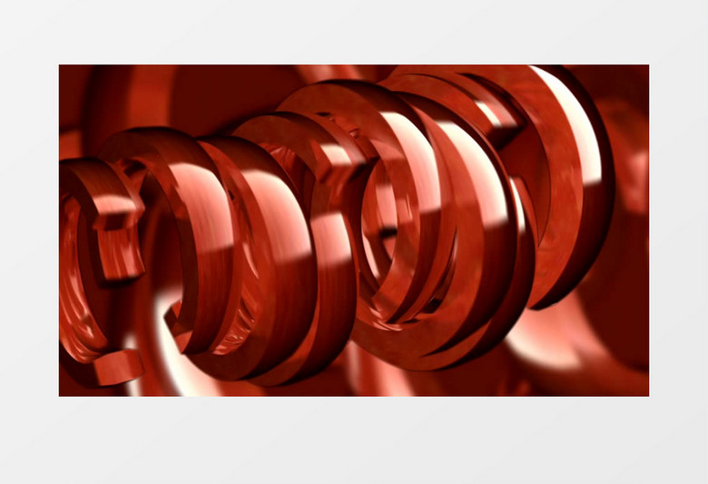 红色滚动的环状物体视频素材