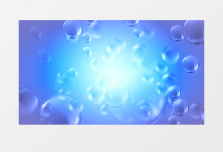 唯美透明蓝色泡泡浮动背景视频