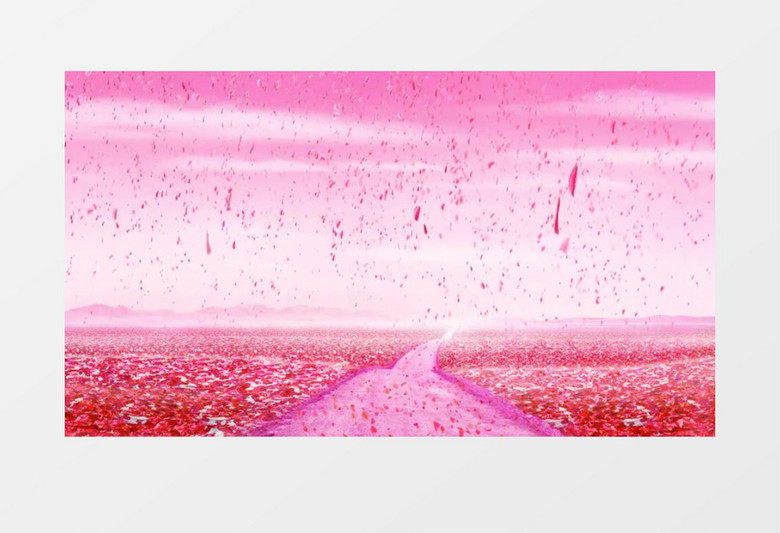 浪漫粉色漫天花朵背景视频素材