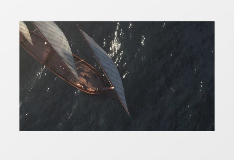 波光粼粼一沉一浮的海面扬帆起航背景视频