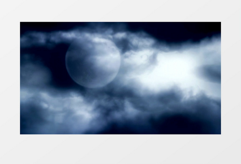 乌云月亮黑夜背景视频素材