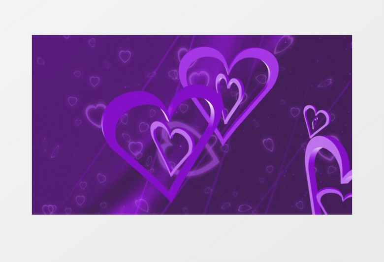 紫色三维爱心背景视频素材