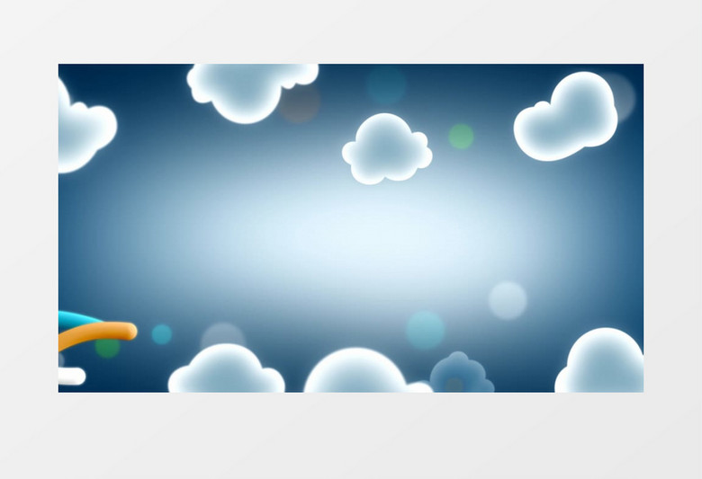 儿童卡通风格蓝天白云背景视频素材