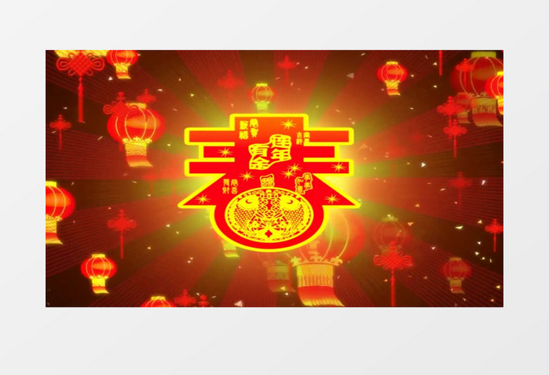 新年灯笼中国结背景视频