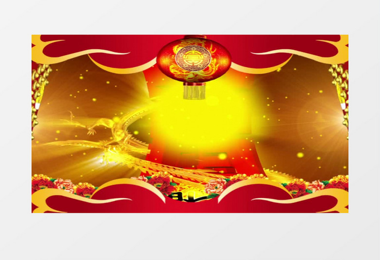 红色中国风寿辰庆典片头有音乐背景视频素材
