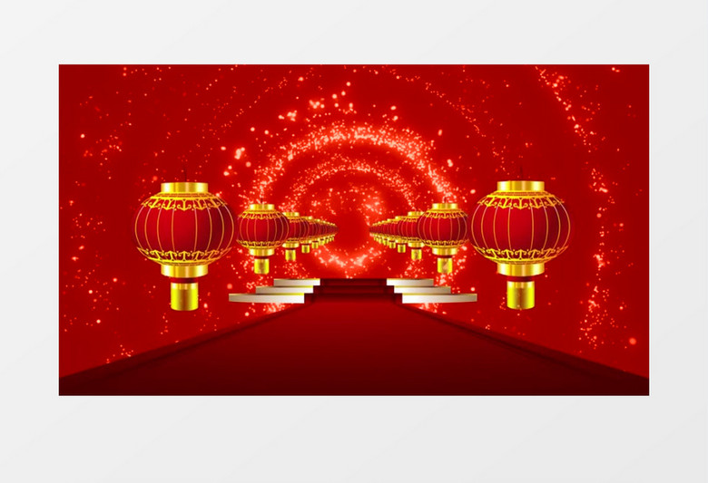 灯笼红地毯喜庆节日背景视频