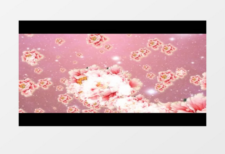 动画动态粉红色牡丹(有音乐)背景视频素材