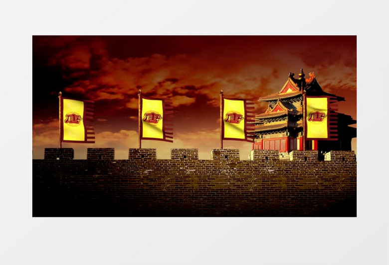 古代城墙背景视频