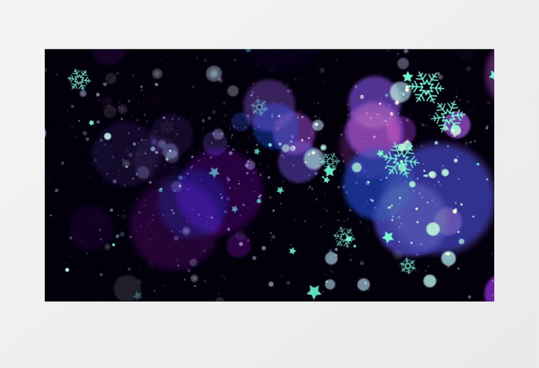 圣诞紫色飘落的雪花彩球光点背景视频素材