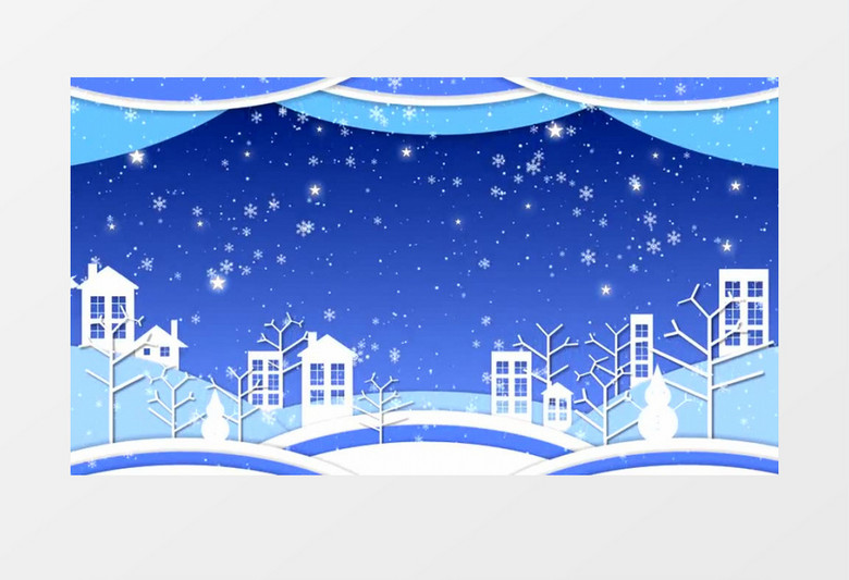 圣诞 白色雪花飞舞(有音乐)背景视频素材
