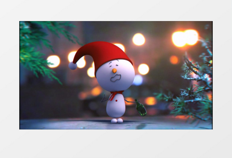 圣诞可爱小人(有音乐)背景视频素材