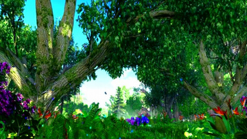梦幻唯美彩蝶飞舞的森林背景视频素材