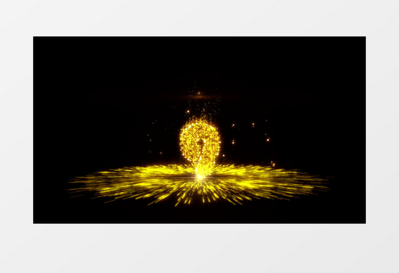 3D金色开场数字炫酷粒子视频素材