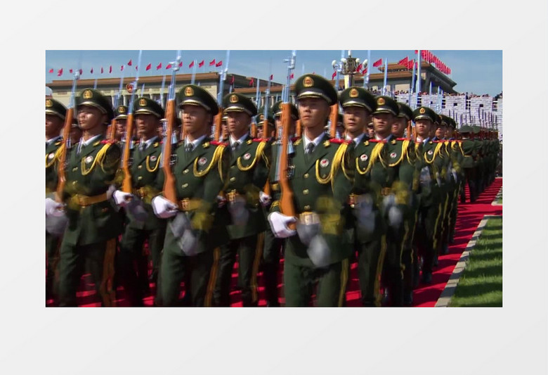 前进的中国之国旗班空军献礼背景视频素材