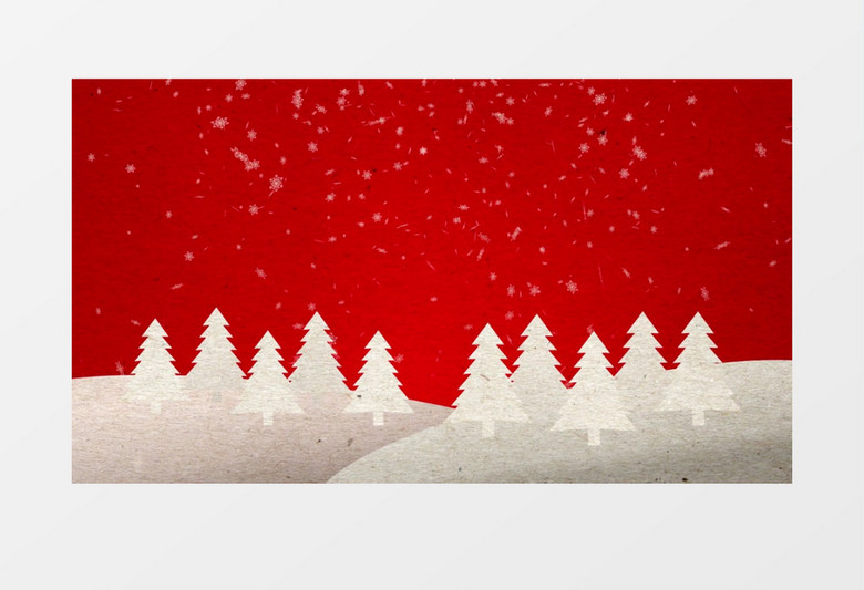圣诞飞舞雪花与雪松4K背景视频素材