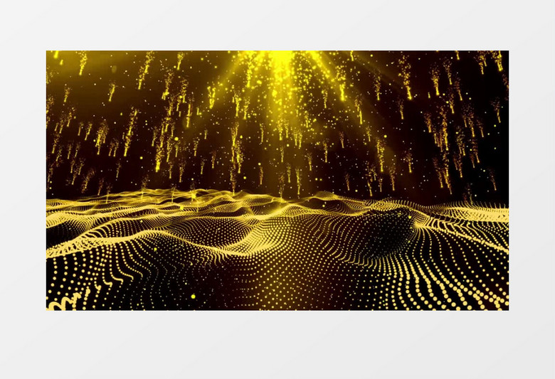 唯美金色粒子雨效果有音乐背景视频素材