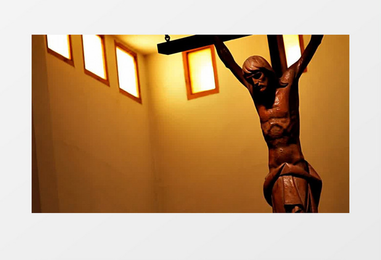 基督教堂交叉的十字架实拍视频素材