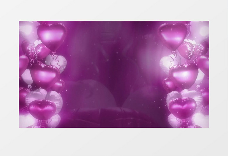 紫色气球浪漫婚礼背景视频素材