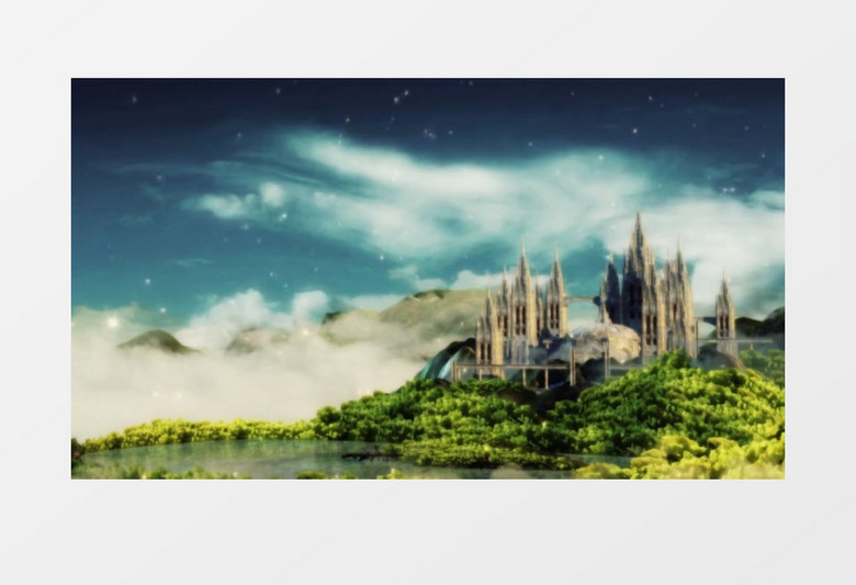 浪漫的仙境城堡婚礼背景视频素材