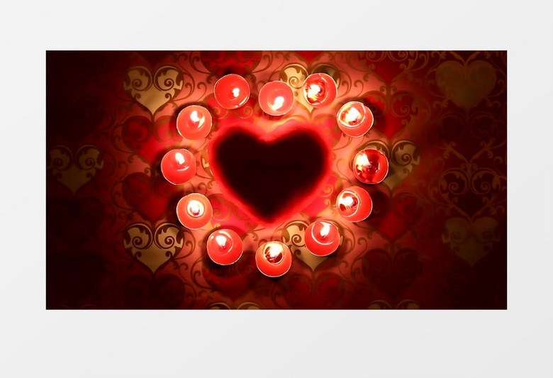 燃烧的心型红色蜡烛背景视频素材