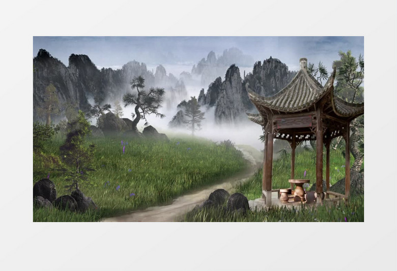 春草堂仙山凉亭古代建筑 春草堂仙山凉亭古代建筑