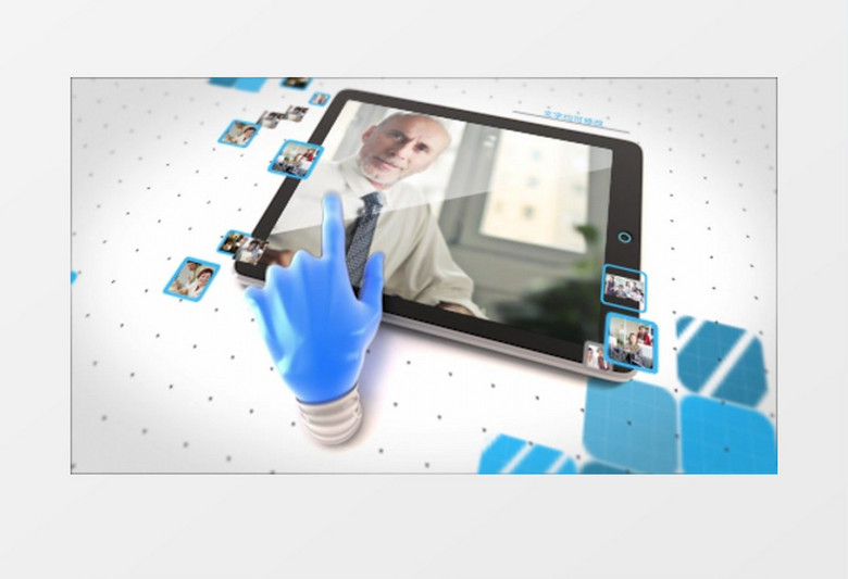 三维创意手指滑动网络科技感展示AE视频