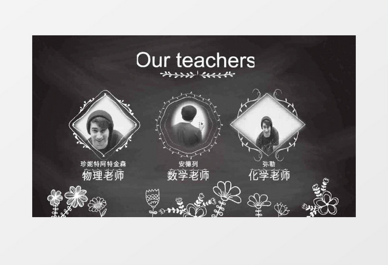 学校周年纪念宣传视频制作粉笔绘画AE视频模板