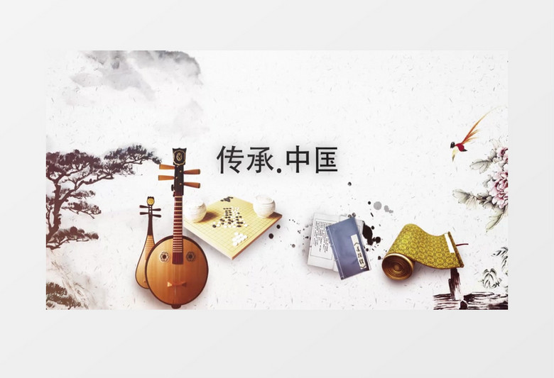 传统文化传承复古中国风水墨片头AE模板