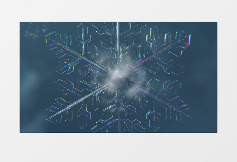 酷炫冬季雪花场景logo片头模板