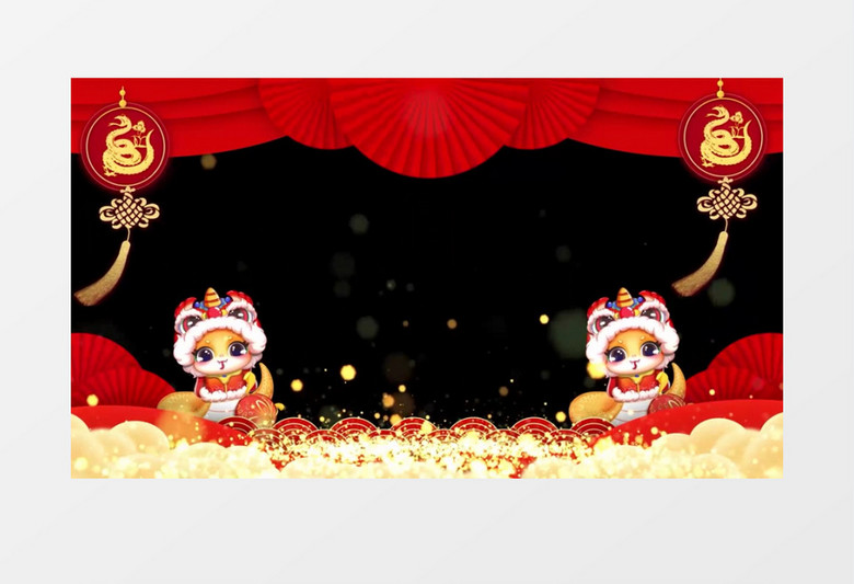 大氣新年蛇年祝福片頭邊框AE模板