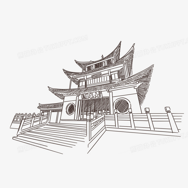 傣族建筑简笔画图片