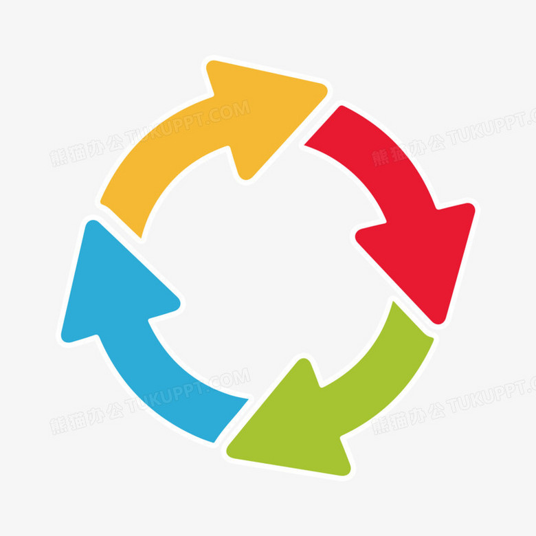 彩色闭环箭头图标元素