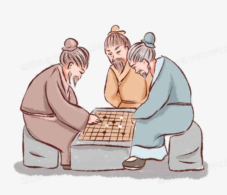 小朋友下围棋简笔画图片