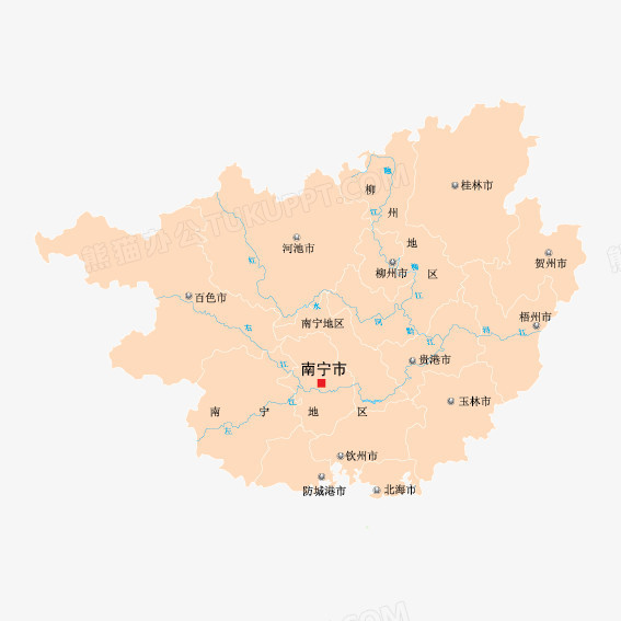 广西省地图素材