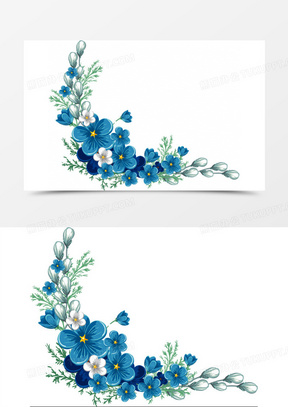 手绘蓝色花素材 手绘蓝色花图片 手绘蓝色花素材图片下载 熊猫办公