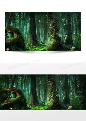 梦幻森林背景背景图片素材免费下载 森林背景 19 572像素 熊猫办公