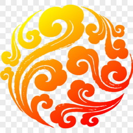 国风金色祥云剪纸风云朵装饰元素