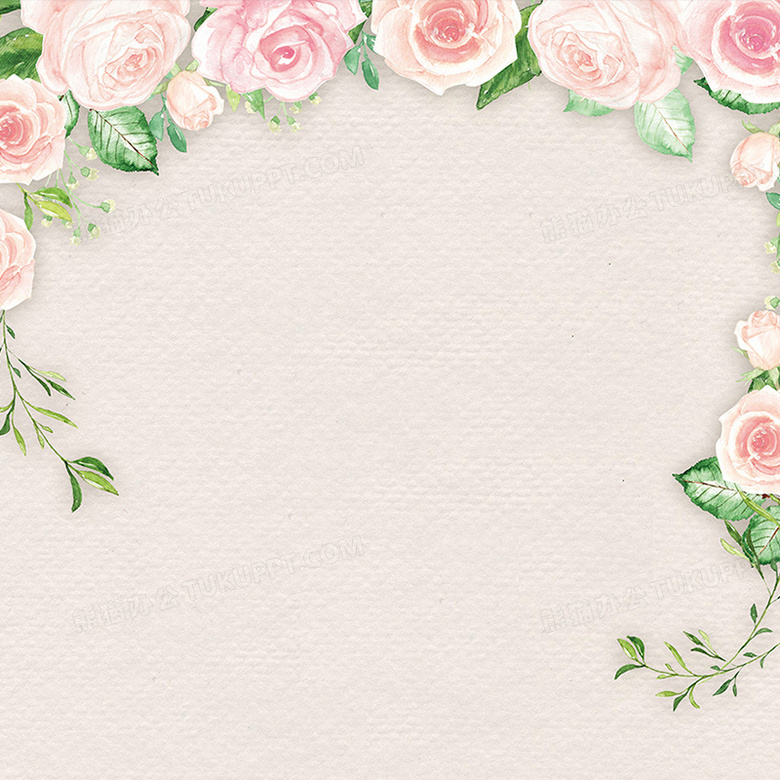 小清新水彩手绘玫瑰花背景背景图片素材免费下载 熊猫办公
