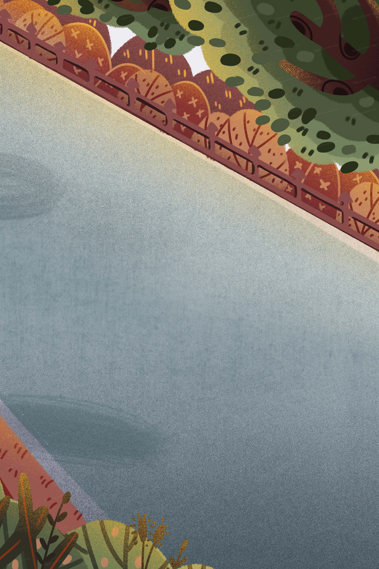 草坪草地地面插画场景背景