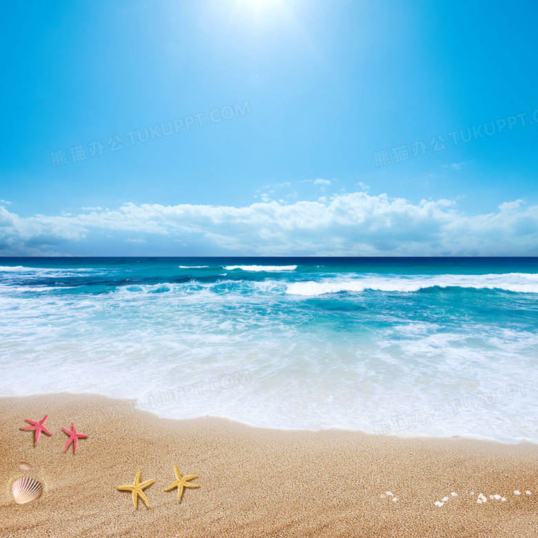 夏日沙滩背景背景图片素材免费下载 熊猫办公