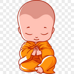 小和尚念经卡通元素