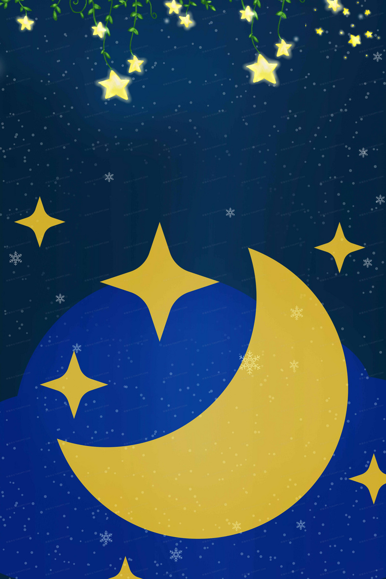 创意星空月亮卡通背景背景图片素材免费下载 星空背景 4724 7087像素 熊猫办公