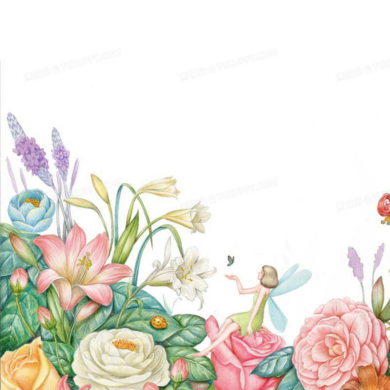 彩色手绘花背景图背景图片素材免费下载 熊猫办公