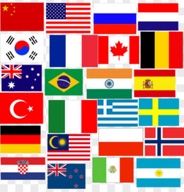 彩色怀旧各国的国旗