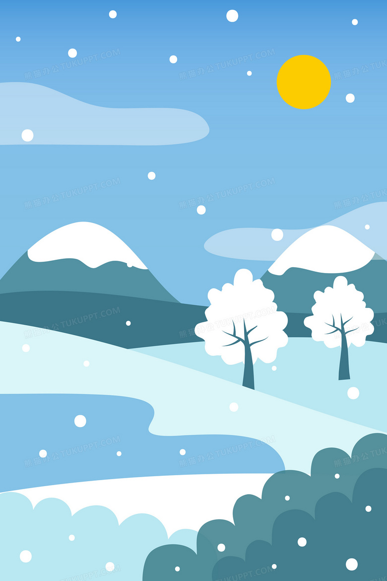 冬天雪地景色冬季背景背景图片素材免费下载 熊猫办公